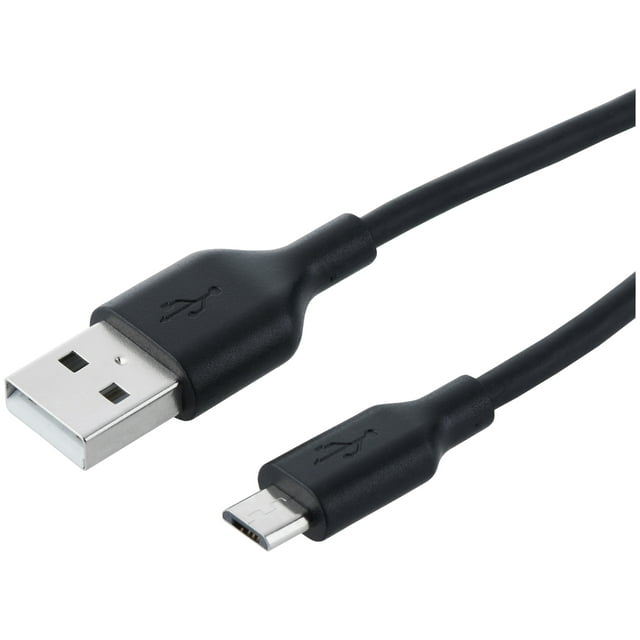 onn. 3-Foot Sync and Charge Cable with Micro USB Connector, High-Quality Construction