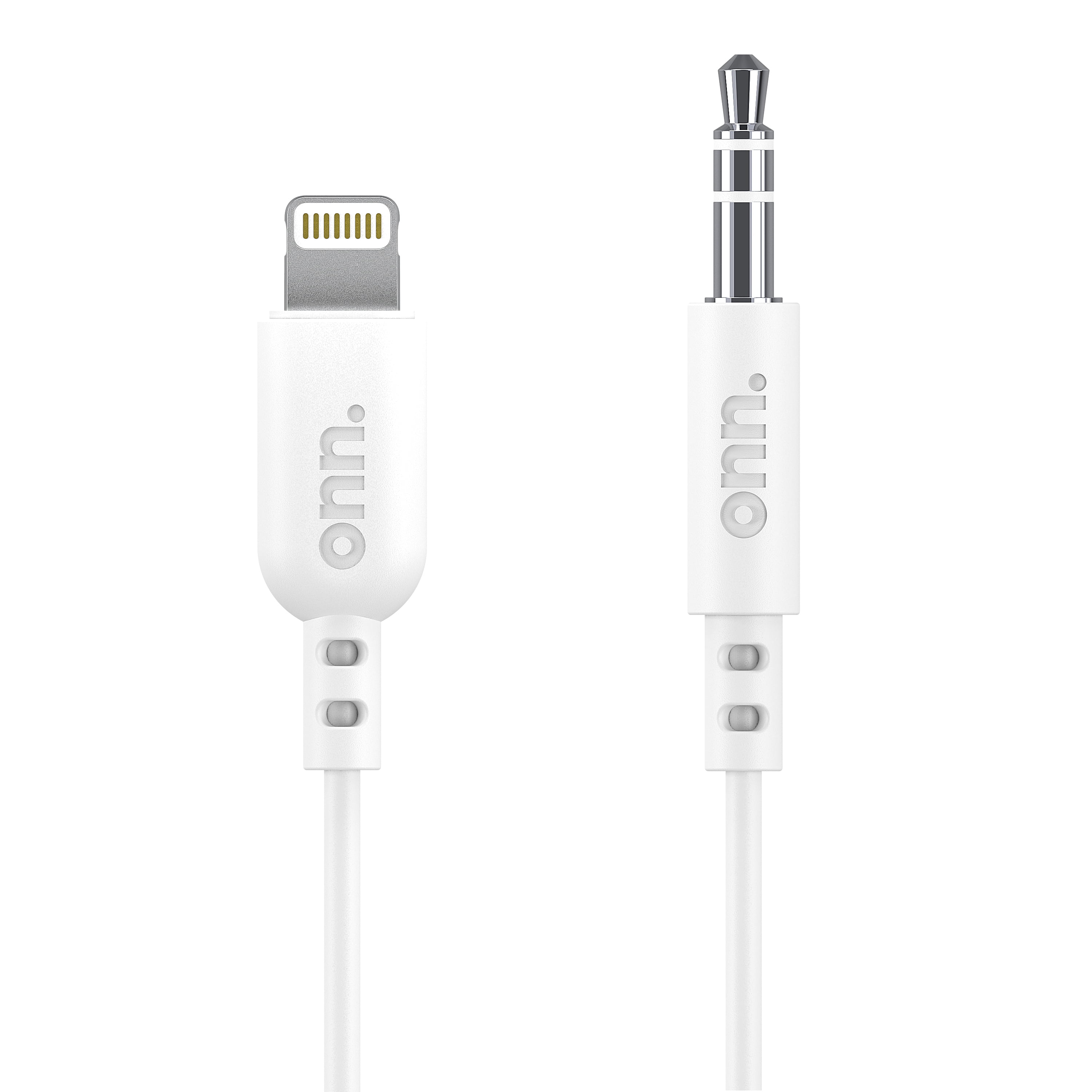 onn. 3' Lightning to 3.5 mm Audio AUX Cable for iPhone iPad 