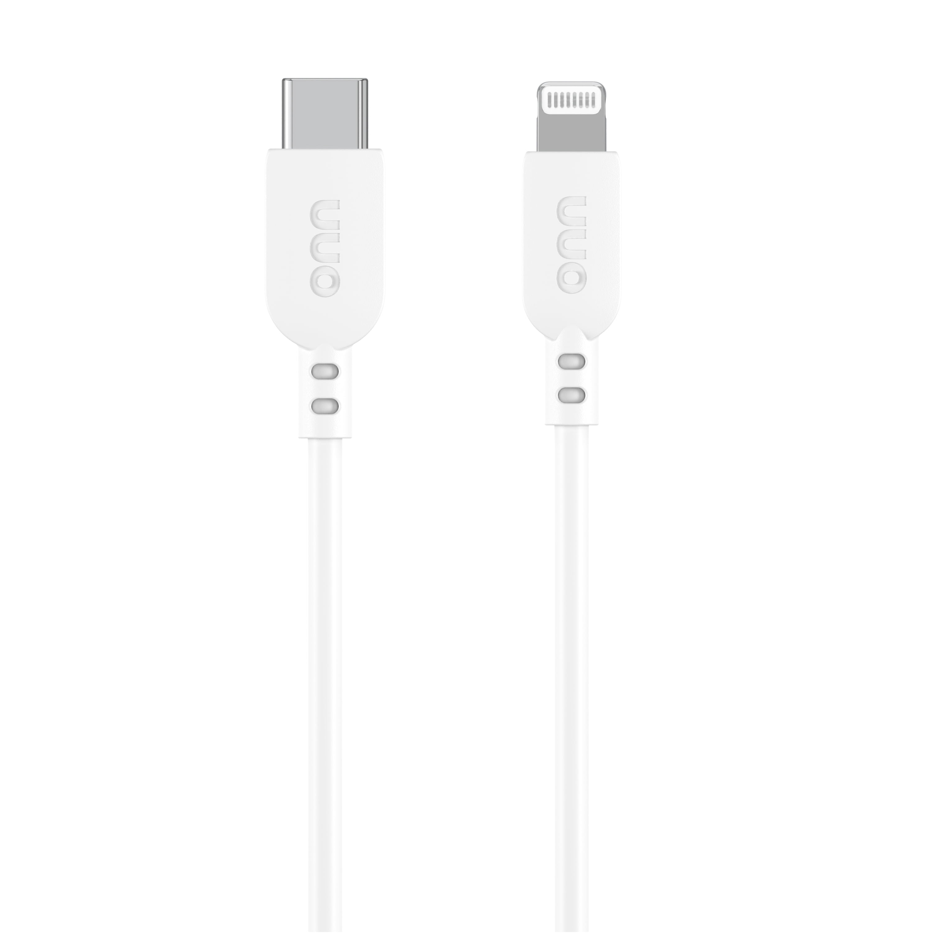 onn Lightning to USB-C Charging and Data Cable for iPhone, iPad, 3 ft, White