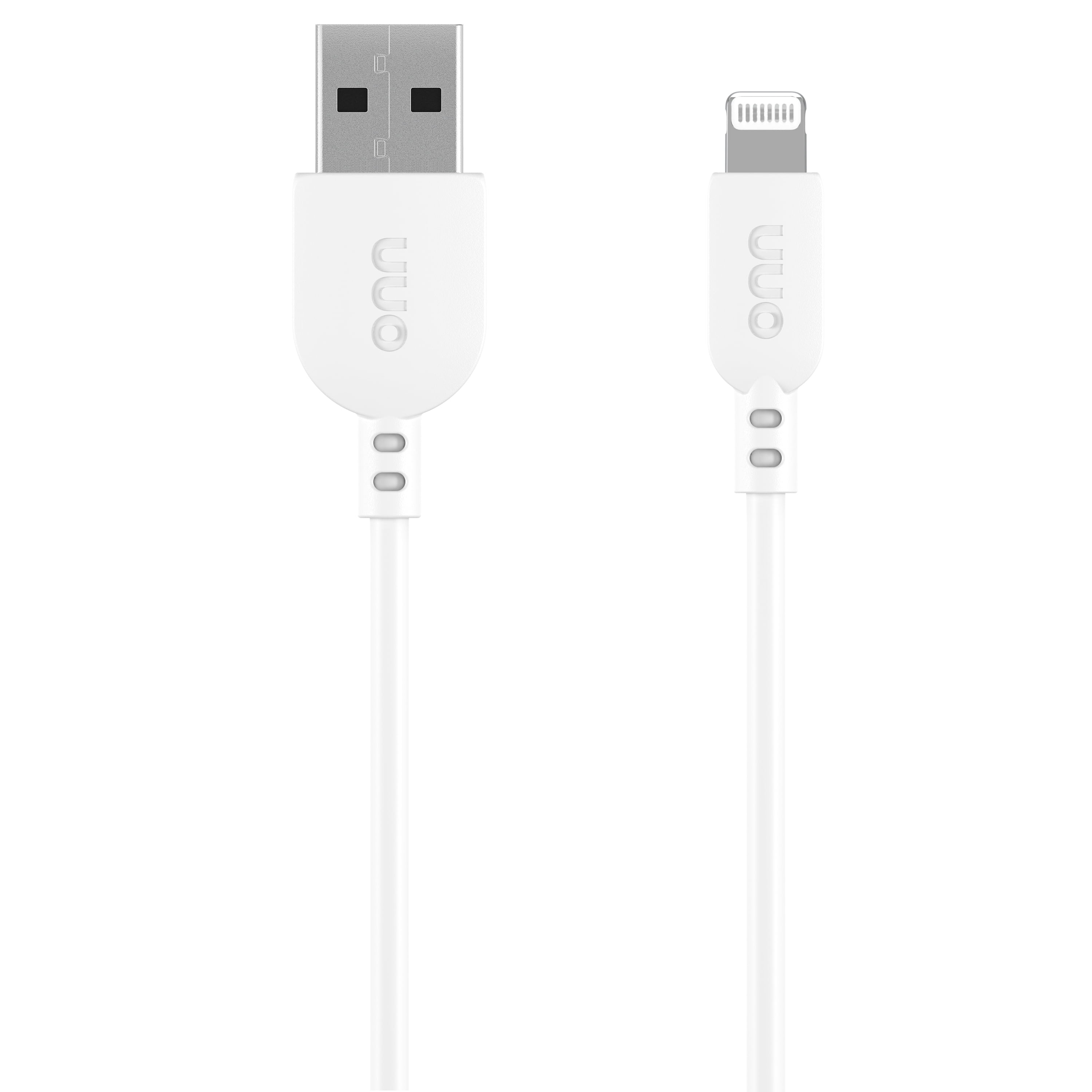 onn 3' Lightning to USB Charging and Data Cable, White, 2 Pack