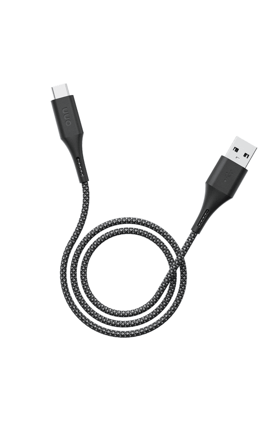 3ft USB-A to USB-C Soft-touch Braided Charging Cable, USB IF Certified, Black