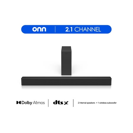 onn Bluetooth 2.1 Channel Soundbar System with Dolby Atmos, 32", Black
