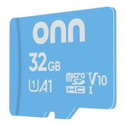 onn 32GB C10 U1 V10 A1 microSDHC Flash Memory Card with Adapter, for Phones, Tablets & Drones