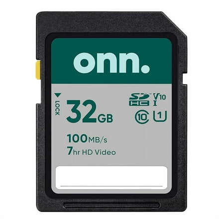 onn 32GB Class 10 U1 SDHC Flash Memory Card