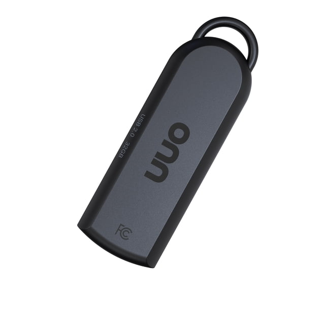 onn 32GB USB 2.0 Flash Drive, Convenient, Retractable Design, Ample Storage