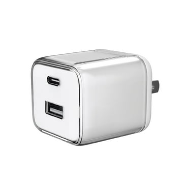 onn Dual-Port USB-C/USB Fast Charging Wall Charger - White
