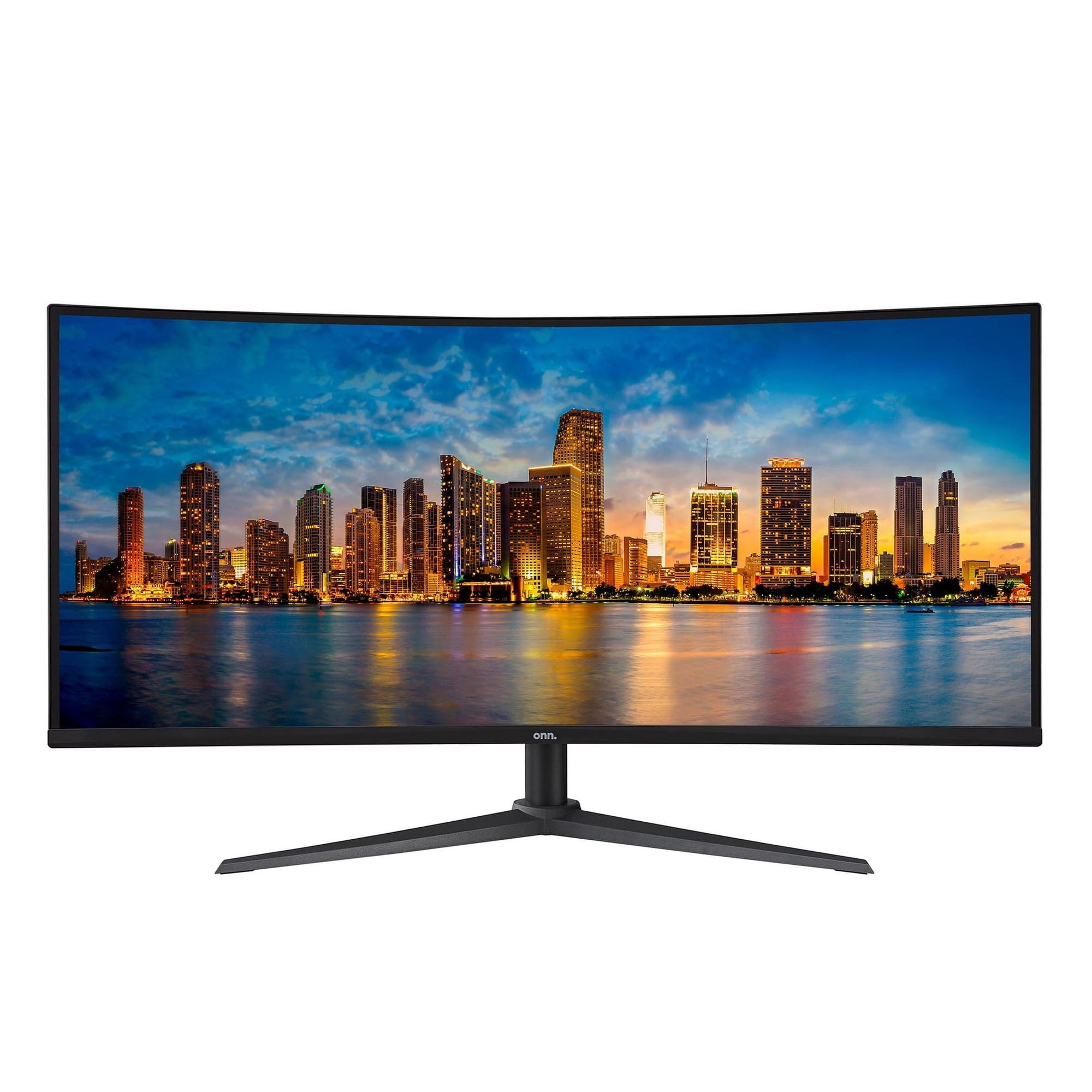 onn. (100133217) 34″ (3440 x 1440p) 100Hz Curved Ultrawide WQHD Bezel-Less Office Monitor with Cable