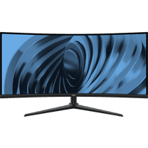 onn 34" Curved Ultrawide WQHD (3440 x 1440p) 120Hz Bezel-Less Office Monitor with Cable, Black