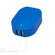onn. iPhone, iPad & Android Smartphones 4.8A Dual-Port USB Wall Charger with Foldable Plug