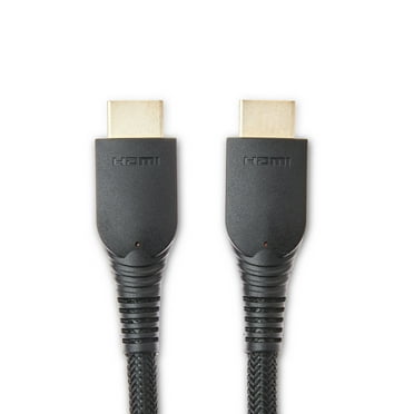 onn. 4 Feet High-Speed HDMI Cable, Nylon-Braided for Television, Black