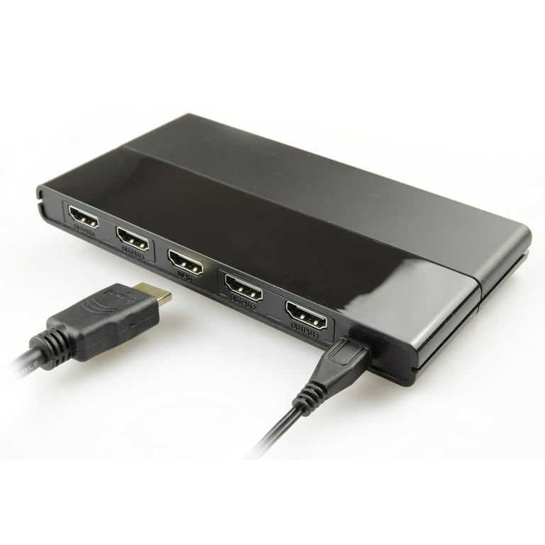 onn. 4-Port High Speed 4K HDMI Splitter For HDTVs Monitors and Projectors,  Black 