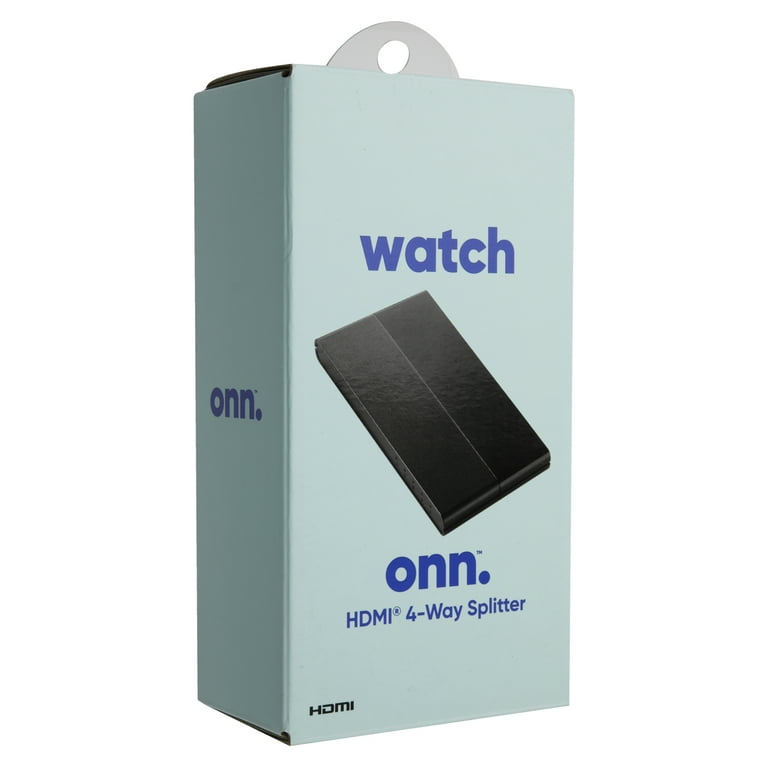 onn. 4-Port High Speed 4K HDMI Splitter For HDTVs Monitors and 