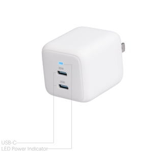 Cargador de pared onn de 40W con puertos duales USB-C, carga rápida, certificado USB-IF, Blanco - Compatible con iPhone serie 17/16/15, Samsung Galaxy, Google Pixel y más