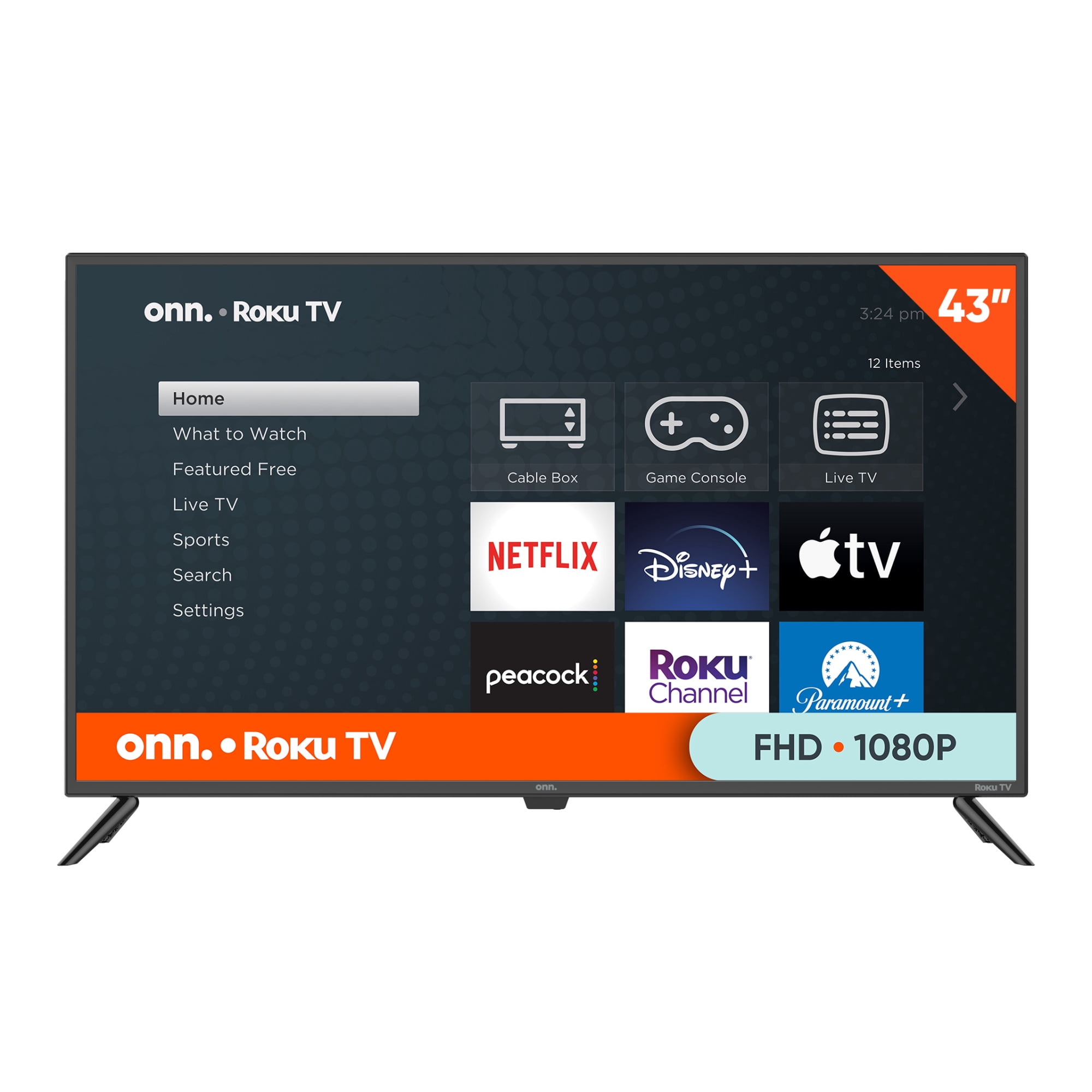 onn. (100133209) 43” 1080p LED Roku Smart TV