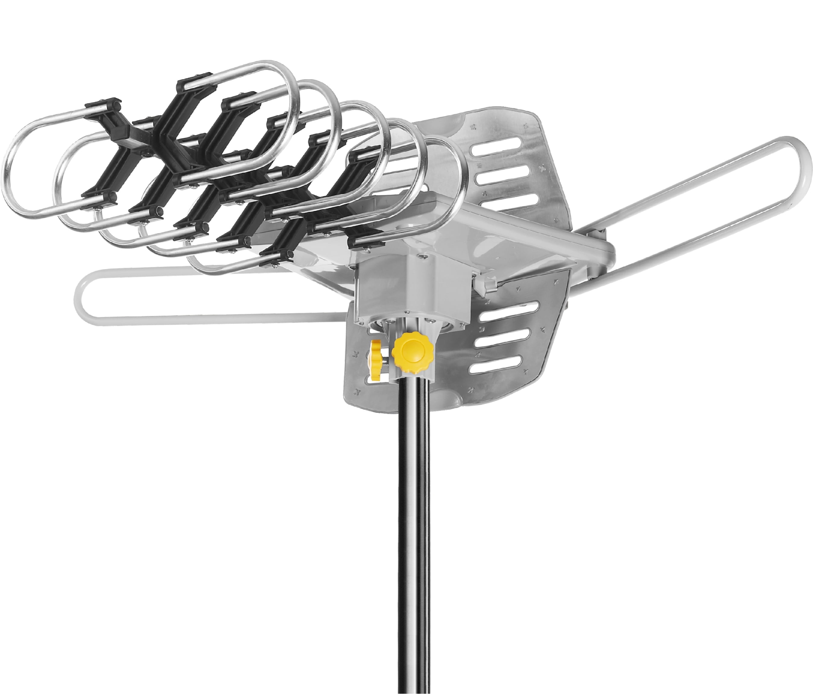 onn. 4K HD Motorized Outdoor TV Antenna with 150-Mile Range and Pole Mounting Kit