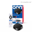 thumbnail image 1 of onn 4K Plus Streaming Device, Google TV - Ultra-fast Streaming, Stunning 4K UHD, 16GB Storage, 2GB RAM, Dolby Vision & Atmos, Remote with Voice Control - U.S. Compatible only, 1 of 13