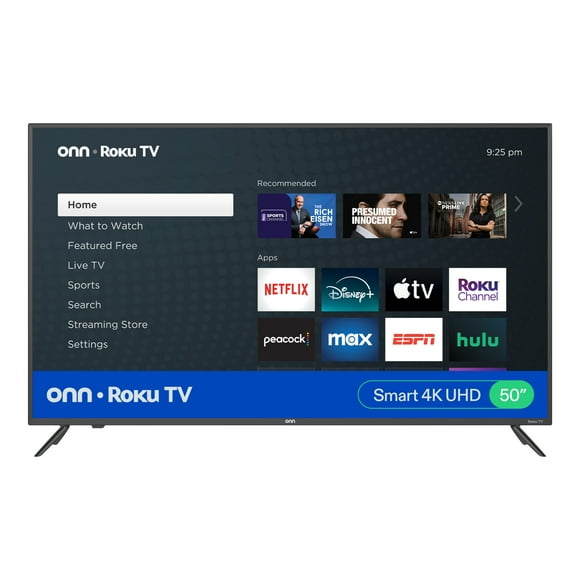 onn 50 Class 4K UHD (2160P) LED Roku Smart Television HDR (100012585)
