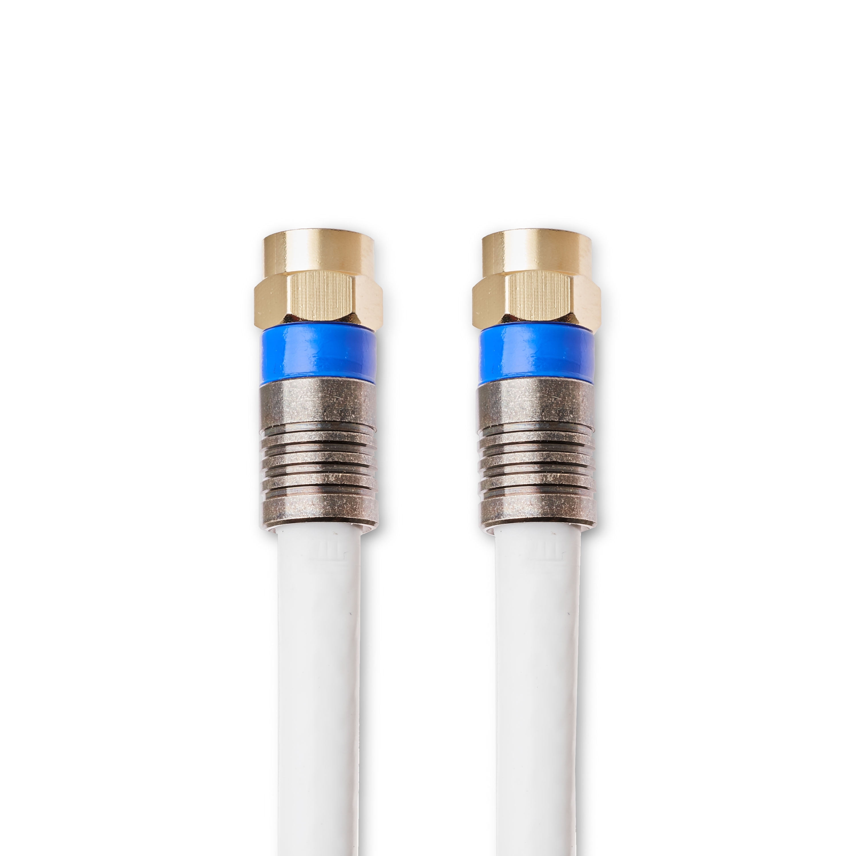 onn. 50' Quad Shield Coaxial Cable | White