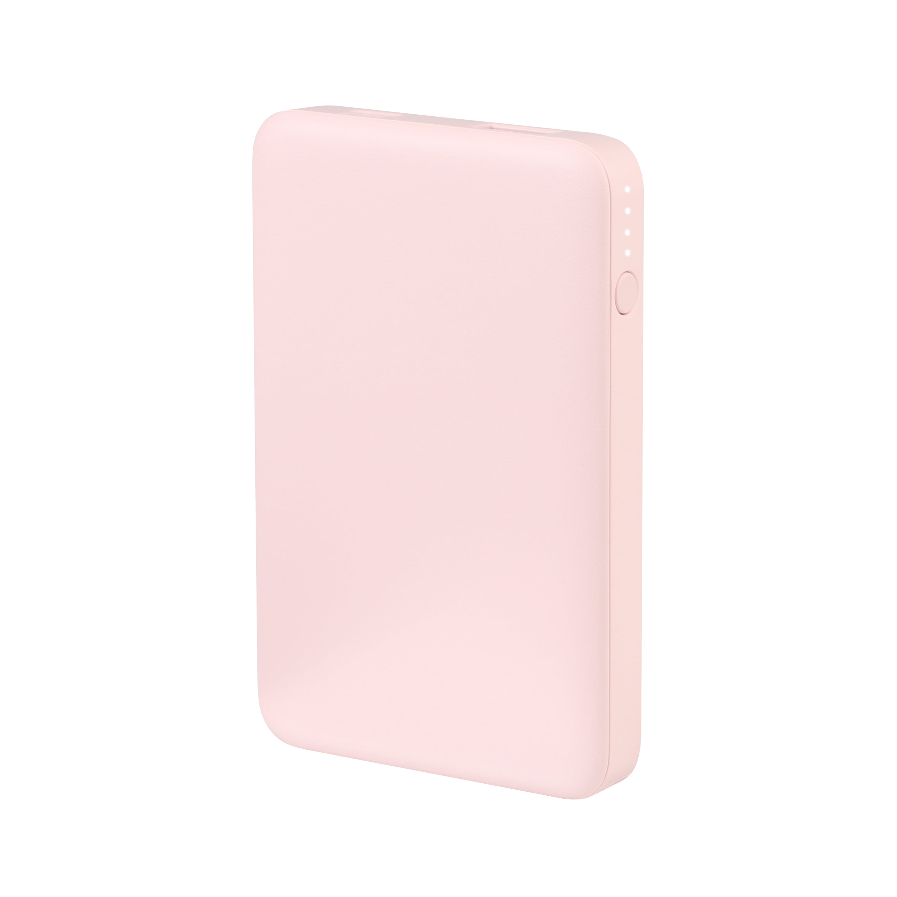 onn 5000mAh Portable Power Bank with USB-C and USB-A ports, Compact Size, LED Indicator Lights, Pink - Compatible with iPhone, iPad, AirPods, Samsung Galaxy, Note, Pixel & More