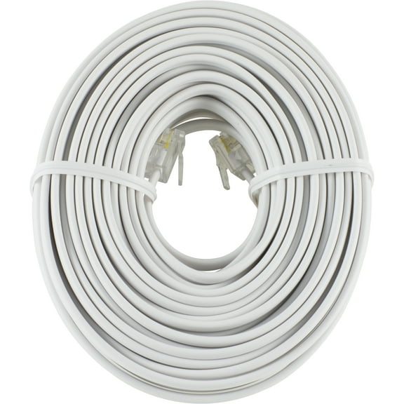 onn Phone Line Cord for a Landline Phone, 50'