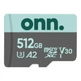 thumbnail image 1 of onn. 512GB Class 10 U3 V30 MicroSDXC Flash Memory Card, 1 of 6