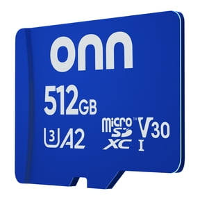 onn 512GB C10 U3 V30 A2 microSDXC Flash Memory Card with Adapter, for Phones, Tablets & Drones