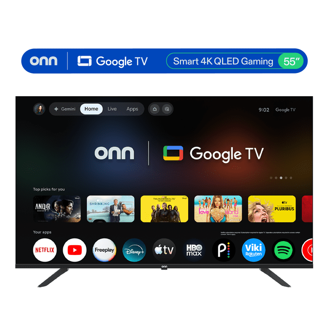onn 55 in QLED 4K UHD Smart Gaming Google TV, 55SGQP4GSB1