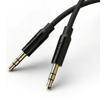 onn 6ft 3.5mm Aux to Aux Braided Cable,Black