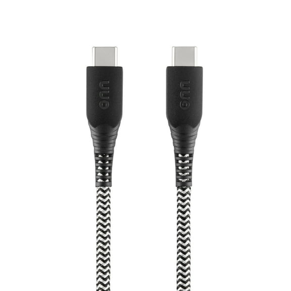 onn 6ft USB-C to USB-C Braided Charging Cable, Fast Charging, USB-IF Certified, Black - Compatible with iPhone 17/16/15 Series, Samsung Galaxy, Note, Pixel Devices iPad Pro, & More