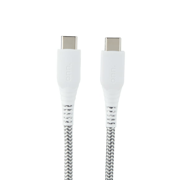 onn. 6' Braided USB-C Cable, White