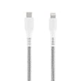 thumbnail image 1 of onn 6ft Lightning to USB-C Braided Charging Cable, Fast Charging, MFI Certified, White - Compatible with iPhone 14/13/12/11/X/XR/XS/8/7/6/5, iPad, Airpods and more, 1 of 8