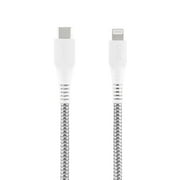 ONN. onn 6ft Lightning to USB-C Braided Charging Cable, Fast Charging, MFI Certified, White - Compatible with iPhone 14/13/12/11/X/XR/XS/8/7/6/5, iPad, Airpods and more