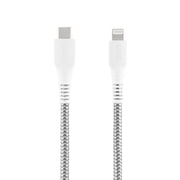 onn 6ft Lightning to USB-C Braided Charging Cable, Fast Charging, MFI Certified, White - Compatible with iPhone 14/13/12/11/X/XR/XS/8/7/6/5, iPad, Airpods and more