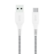 onn 6ft USB-C to USB-A Braided Charging Cable, USB-IF Certified, White - Compatible with iPhone 17/16/15 Series, Samsung Galaxy, Note, Pixel Devices iPad Pro, & More