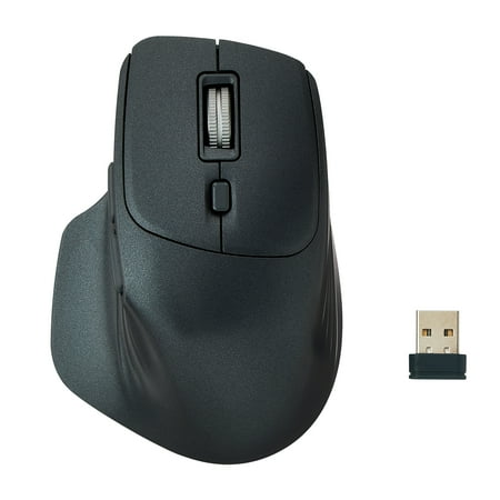 onn 6-Button Wireless Mouse, Ergonomic, 6 Buttons, 2.4GHz, Black