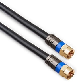 onn 6' Quad Shield Coax Cable, Black