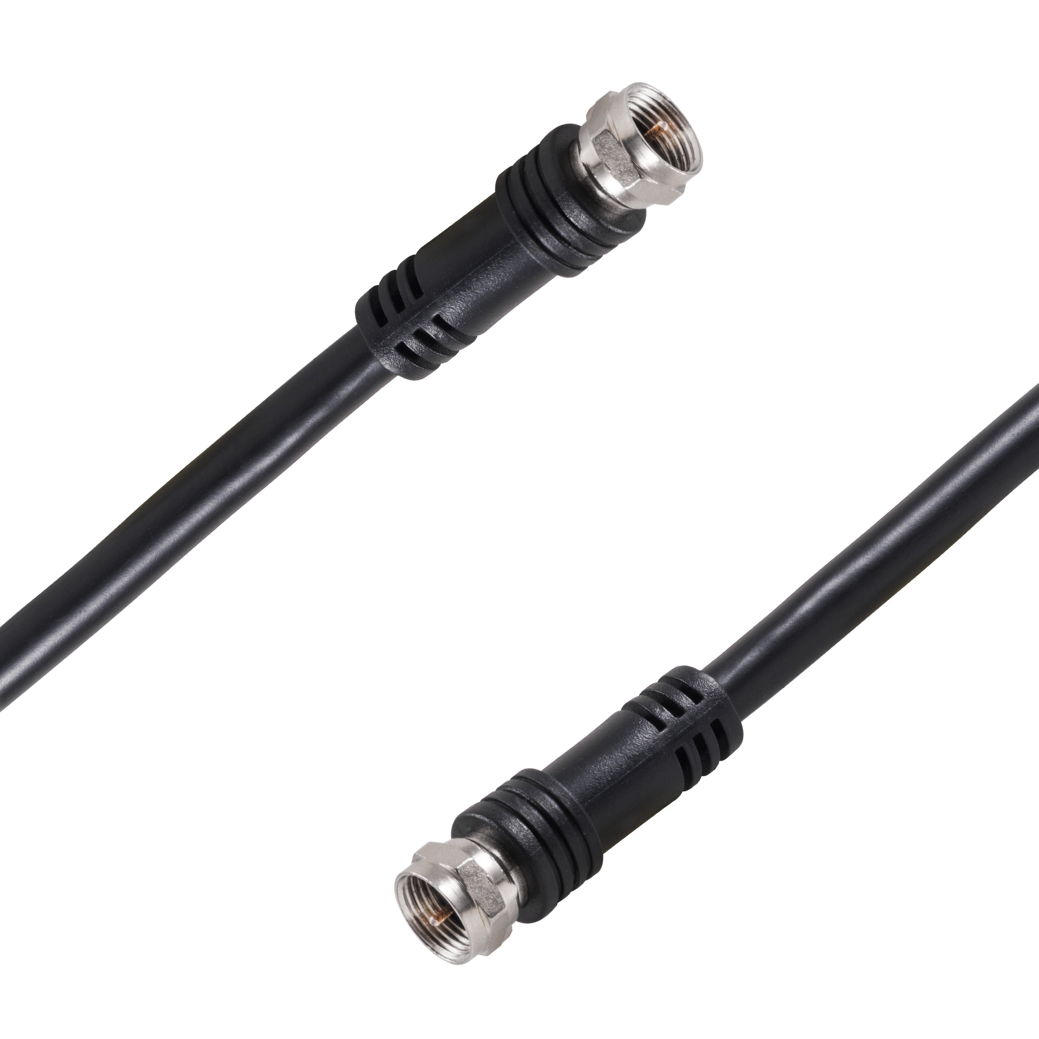 onn. 6' RG6 Dual-Shield Coaxial Cable, Black