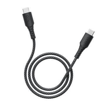 onn 6ft USB-C to USB-C braided charging cable, USB IF certified, fast charging, Black
