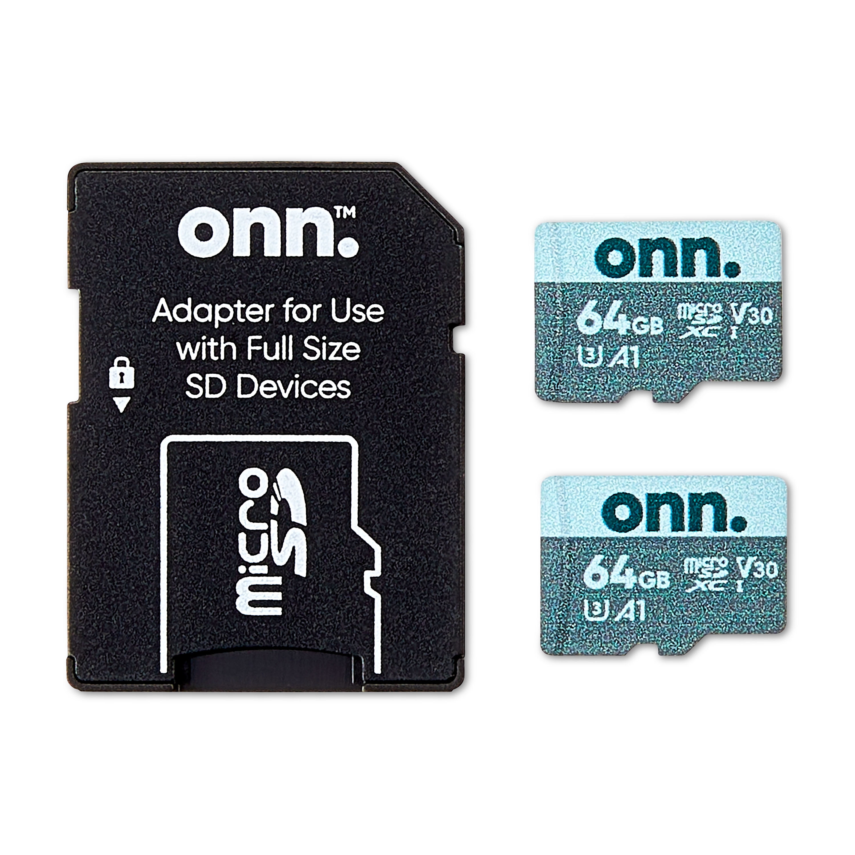 onn. 64 GB microSDXC U3 Memory Card 2 Pack