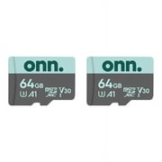 onn 64 GB microSDXC U3 Memory Card, 2 Pack