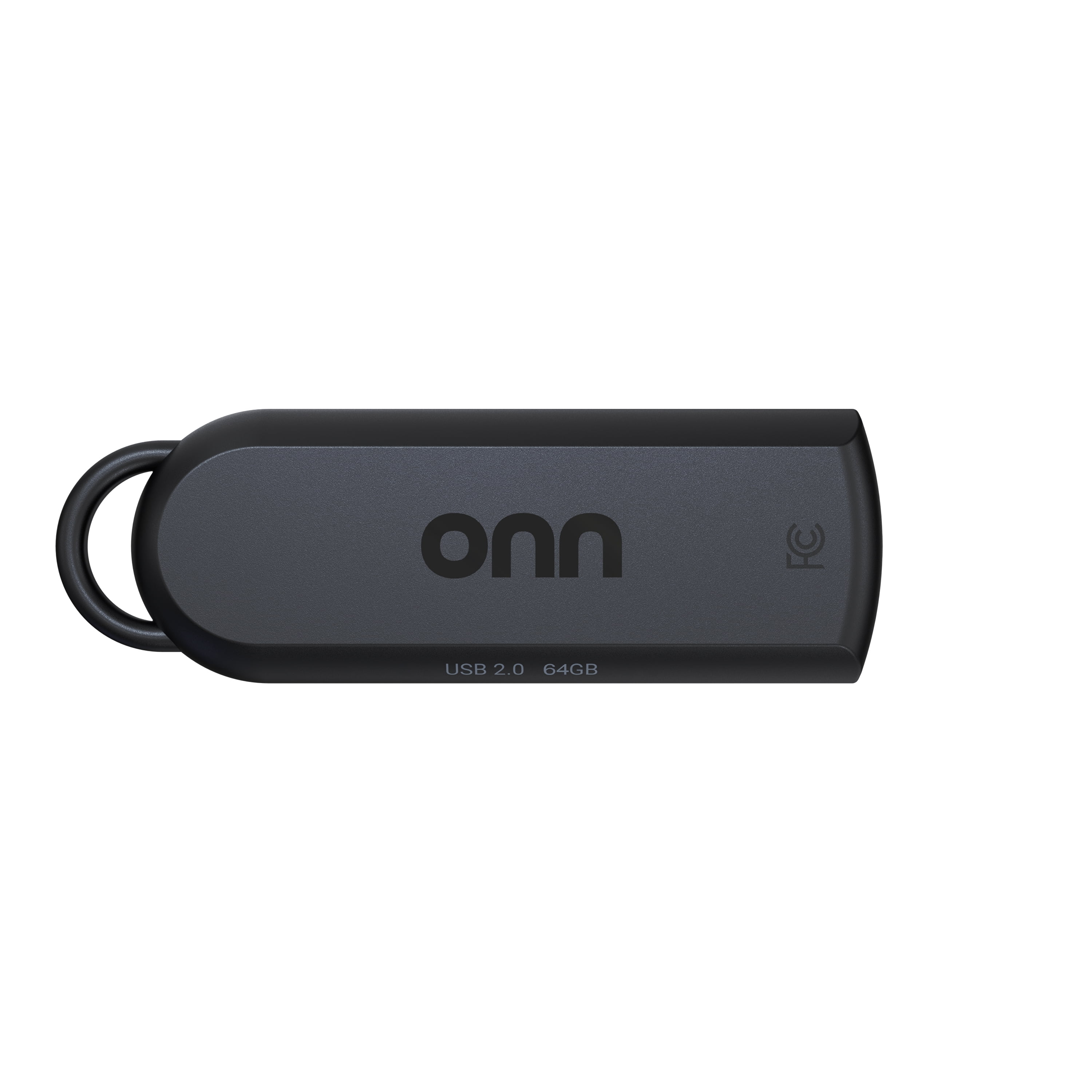 onn 64GB USB 2.0 Flash Drive, Convenient, Retractable Design, Ample Storage