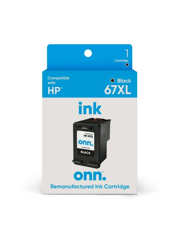 onn. 67XL HP High-Yield Remanufactured Ink Cartridge, Black