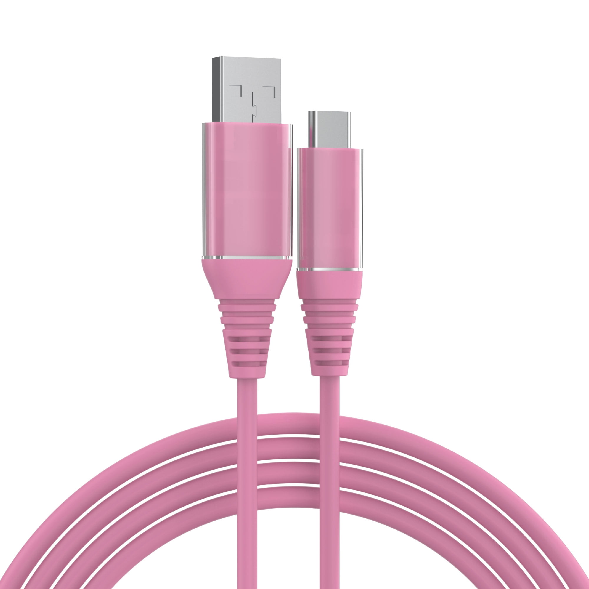 onn 6ft USB-C to USB-A Charging Cable, Fast Charging, USB-IF Certified, Compatible with iPhone 16 & 15 Series, iPad Pro, Samsung Galaxy, Note, Pixel Devices, & More - Pink