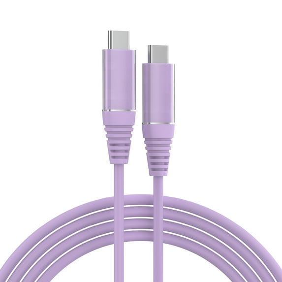 onn 6ft USB-C to USB-C Charging Cable, Fast Charging, USB-IF Certified, Purple - Compatible with iPhone 16 Series, iPhone 15 Series, Samsung Galaxy, Note, Pixel Devices iPad Pro, & More