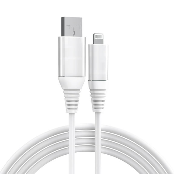 onn 6ft Lightning to USB Charging Cable - White - Compatible with iPhone 14/13/12/11/X/XR/XS/8/7/6/5, iPad, Airpods and more