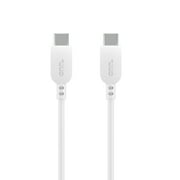 onn. 6ft USB-C to C Date and Charging Cable for iPhone 15, Android Smartphone, White, Single Pack