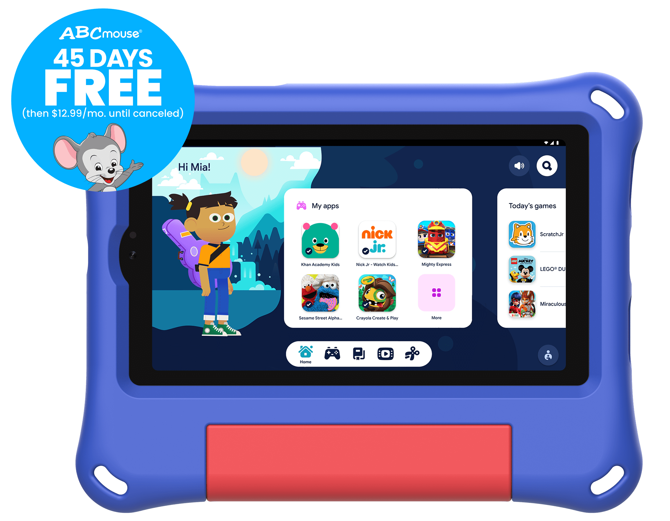onn. 7" Kids Tablet, 32GB, (2024 Model) - Blu