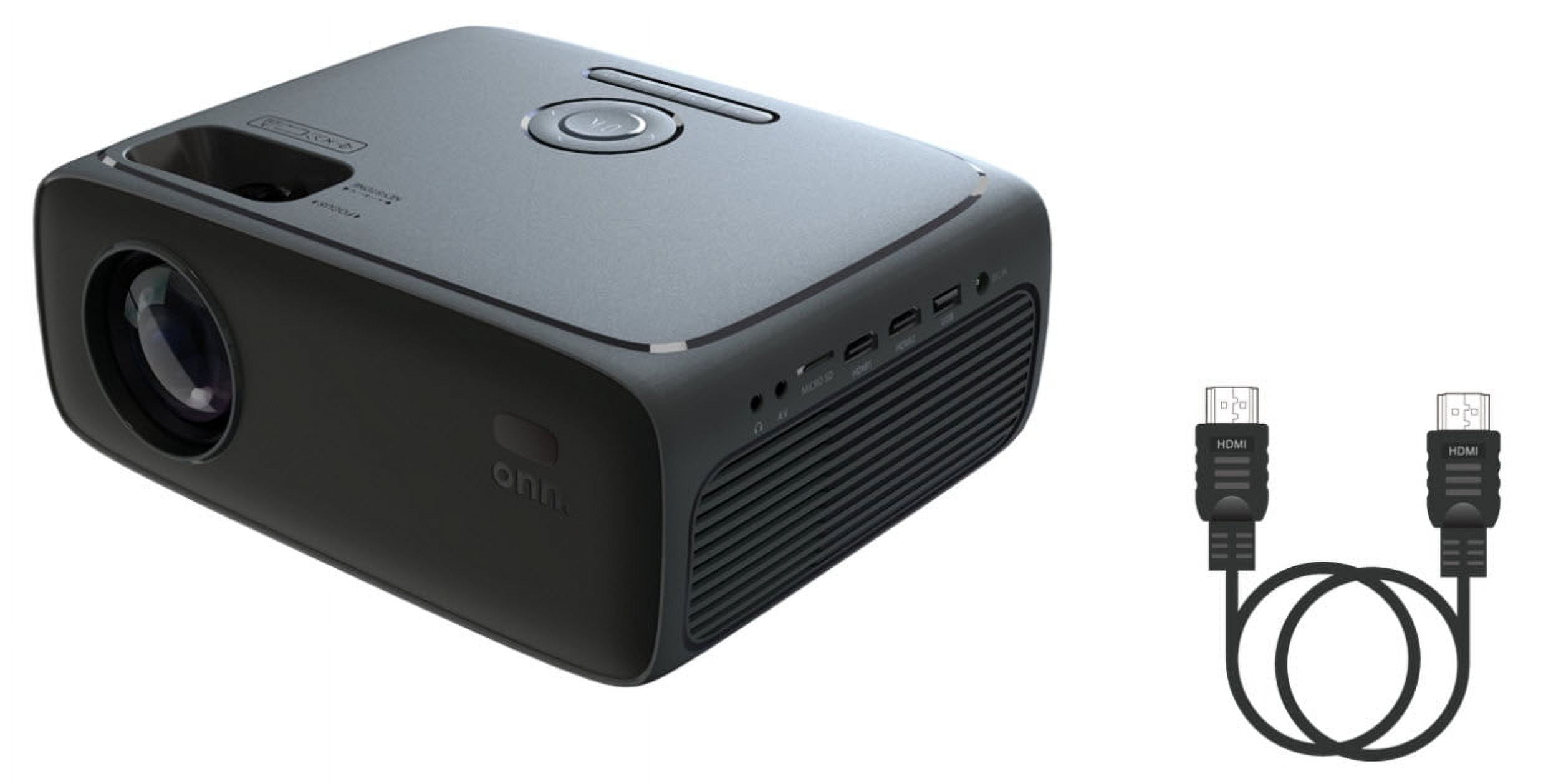 onn. 720P HD LCD Home Theater Projector with 6' HDMI Cable, Black, 100096801