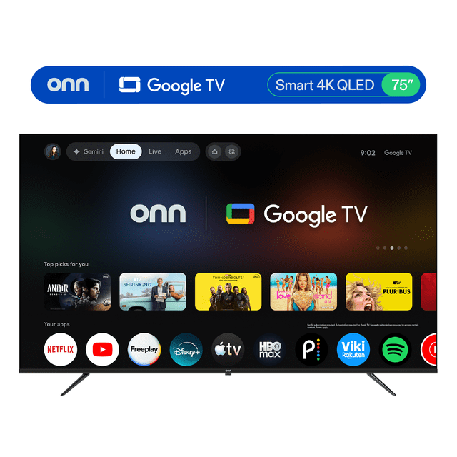 75" onn QLED 4K UHD Smart Google TV, 75SQ4GSB1