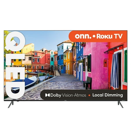 onn. 75" QLED 4K UHD (2160P) Frameless Roku TV HDR (100071709)